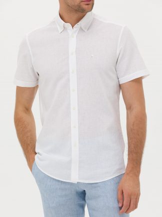 پیراهن آستین کوتاه مردانه سفید کاشارل