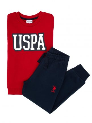 ست لباس راحتی پسرانه قرمز یو اس پولو