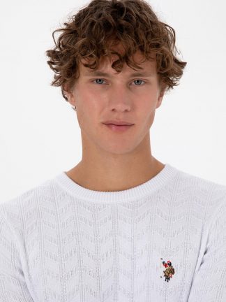 پلیور مردانه سفید یو اس پولو