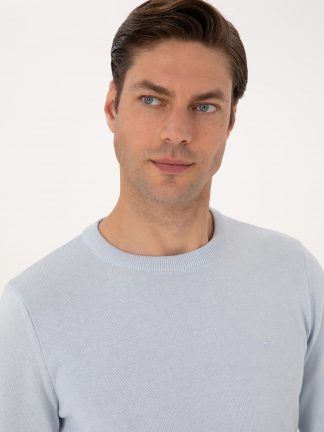 پلیور مردانه آبی روشن پیرکاردین