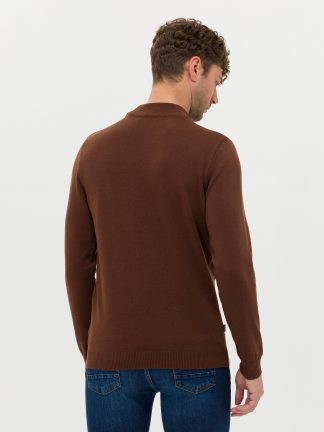 پلیور مردانه قهوه ای تیره پیرکاردین