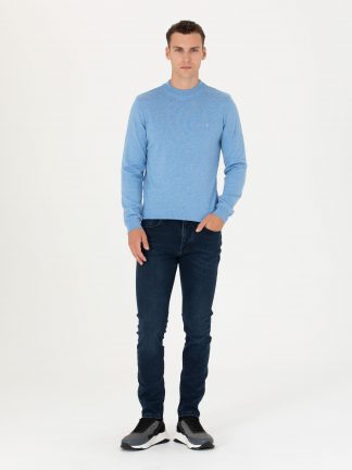 پلیور مردانه آبی ملانژ پیرکاردین