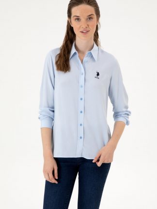 شومیز زنانه آبی روشن یو اس پولو