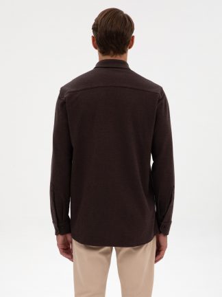 پیراهن مردانه قهوه ای تیره پیرکاردین