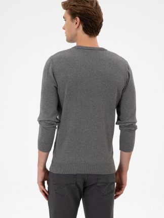 پلیور مردانه خاکی ملانژ یو اس پولو