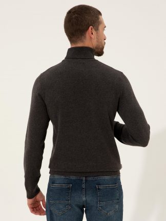 پلیور مردانه خاکی ملانژ پیرکاردین