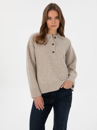 پلیور زنانه بژ پیرکاردین