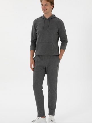 شلوار راحتی مردانه خاکستری تیره یو اس پولو