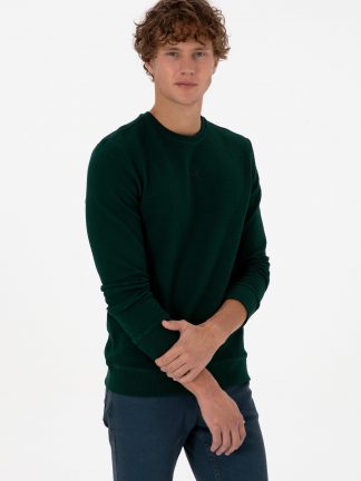 سویشرت مردانه سبز تیره یو اس پولو