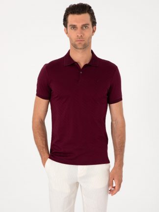 پولوشرت مردانه زرشکی کاشارل