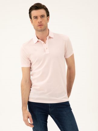 پولوشرت مردانه صورتی پودری کاشارل