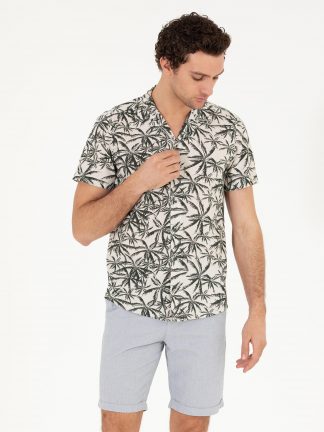 پیراهن آستین کوتاه مردانه خاکی روشن کاشارل