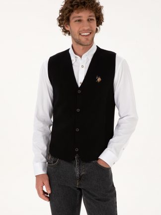 جلیقه مردانه مشکی یو اس پولو