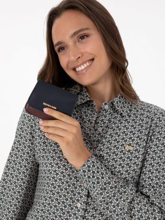 کیف پول زنانه سرمه ای یو اس پولو