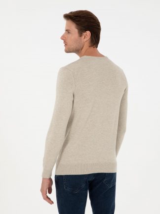 پلیور مردانه کرم ملانژ پیرکاردین