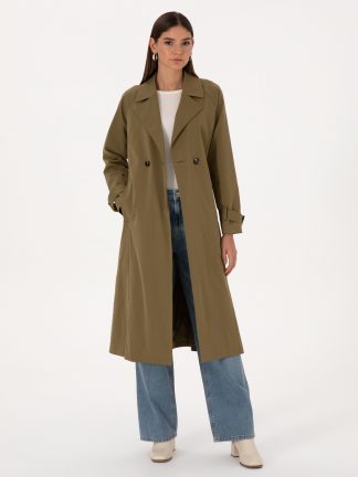 بارانی زنانه خاکی روشن پیرکاردین