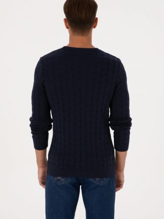 پلیور مردانه سرمه ای یو اس پولو