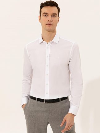 پیراهن رسمی مردانه سفید کاشارل