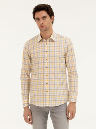 پیراهن مردانه زرد کاشارل