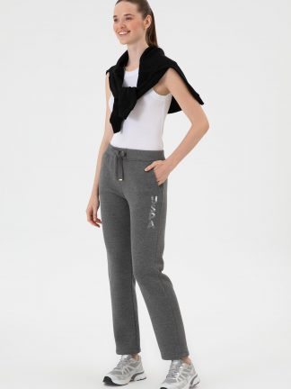 شلوار راحتی زنانه خاکستری تیره یو اس پولو