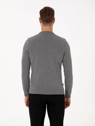 پلیور مردانه خاکی ملانژ پیرکاردین