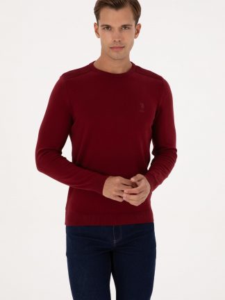 پلیور مردانه زرشکی یو اس پولو