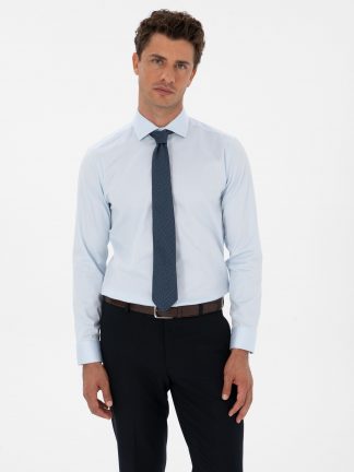 پیراهن رسمی مردانه آبی روشن پیرکاردین