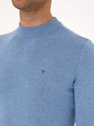 پلیور مردانه آبی ملانژ پیرکاردین