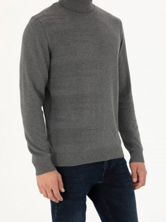 پلیور مردانه خاکی ملانژ پیرکاردین