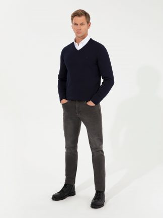 پلیور مردانه سرمه ای پیرکاردین