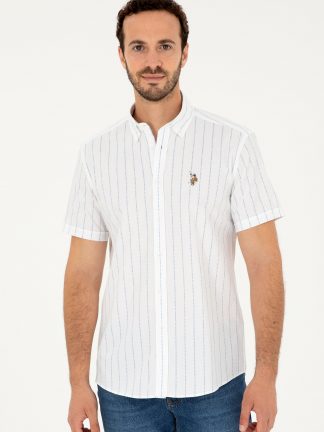 پیراهن آستین کوتاه مردانه آبی روشن یو اس پولو