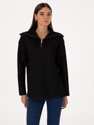 سویشرت زنانه مشکی پیرکاردین