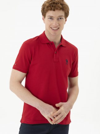 پولوشرت مردانه قرمز یو اس پولو