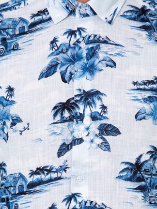 پیراهن آستین کوتاه مردانه آبی روشن کاشارل