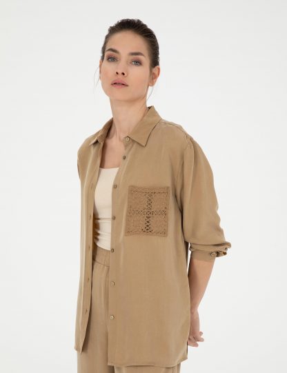 شومیز زنانه بژ پیرکاردین
