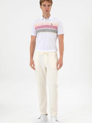 شلوار راحتی مردانه کرم یو اس پولو