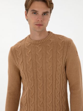 پلیور مردانه شتری یو اس پولو