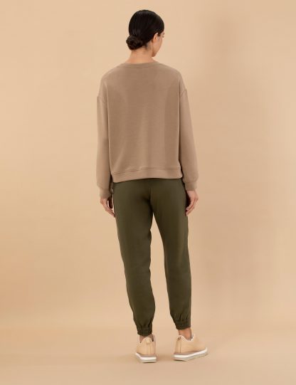 شلوار پارچه ای زنانه خاکی روشن پیرکاردین