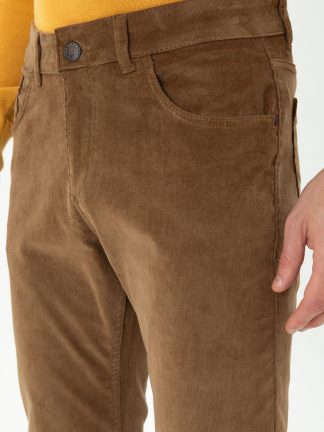 شلوار کتان مردانه شتری یو اس پولو