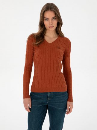 پلیور زنانه دارچینی پیرکاردین