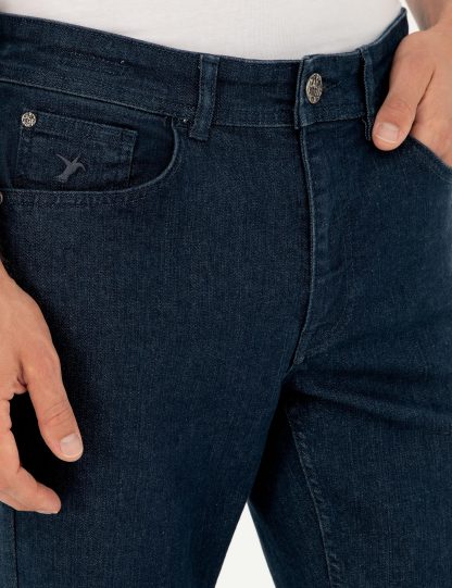 شلوار جین اسلیم فیت مردانه آبی تیره کاشارل