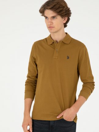 پولوشرت مردانه خاکی روشن یو اس پولو