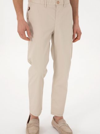 شلوار کتان مردانه طوسی یو اس پولو