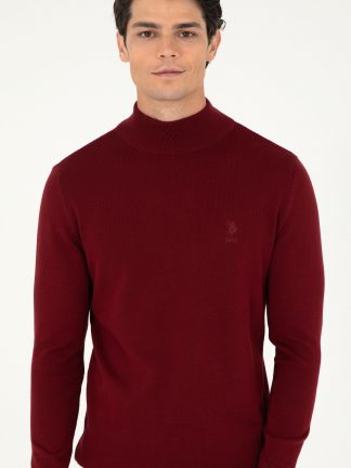 پلیور مردانه زرشکی یو اس پولو