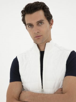 جلیقه مردانه سفید کاشارل