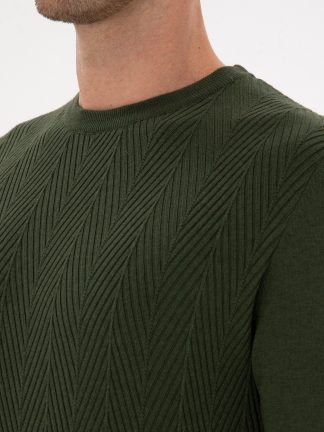 پلیور مردانه خاکی تیره کاشارل