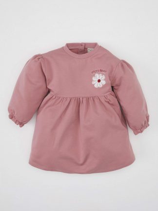 پیراهن نوزاد دختر زرشکی دفکتو