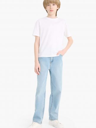 شلوار جین پسرانه آبی روشن دفکتو