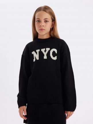 پلیور دخترانه مشکی دفکتو