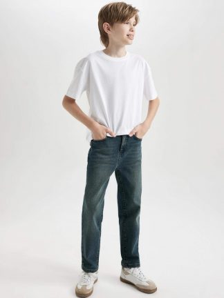 شلوار جین پسرانه خاکستری تیره دفکتو